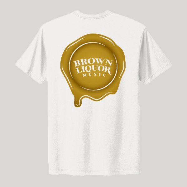 Gold Shot Glass Logo (Front) & Gold Wax Logo (Back) - Kenny Sharp - Kenny Sharp - Brown Liquor Music