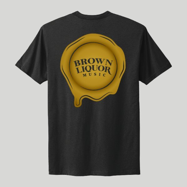 Gold Shot Glass Logo (Front) & Gold Wax Logo (Back) - Kenny Sharp - Kenny Sharp - Brown Liquor Music