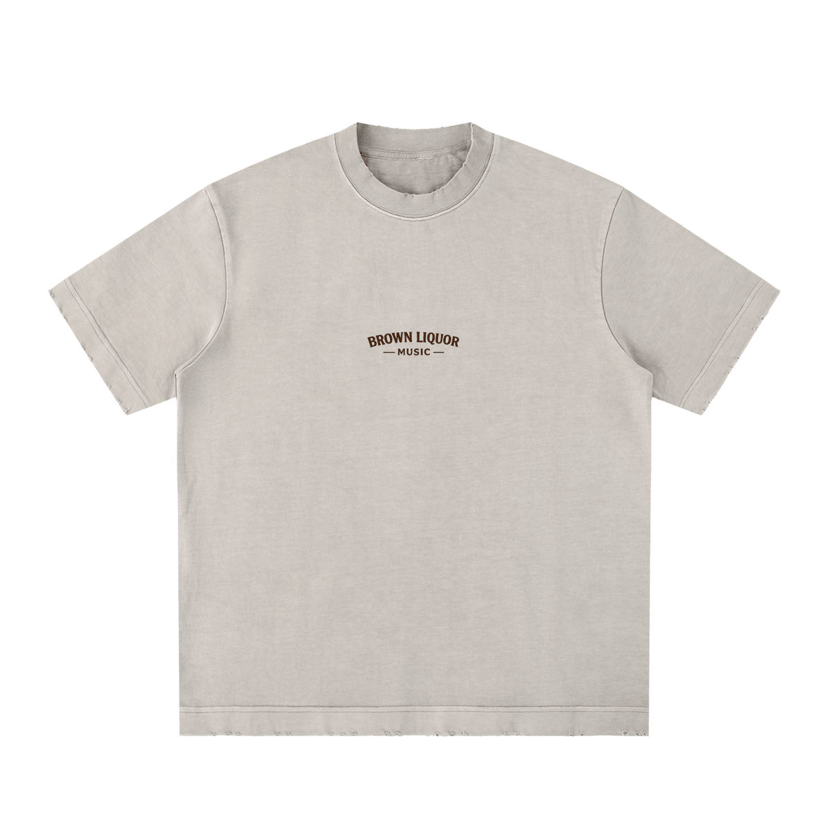 Heavyweight Vintage Washed Frayed T-Shirt - Kenny Sharp - Kenny Sharp - Brown Liquor Music
