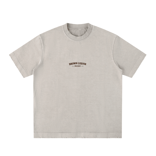 Heavyweight Vintage Washed Frayed T-Shirt - Kenny Sharp - Kenny Sharp - Brown Liquor Music