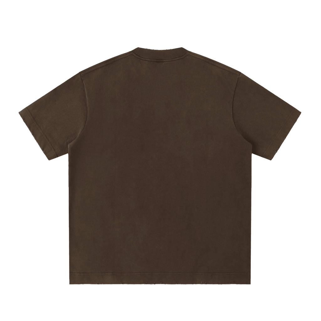 Heavyweight Vintage Washed Frayed T-Shirt - Kenny Sharp - Kenny Sharp - Brown Liquor Music