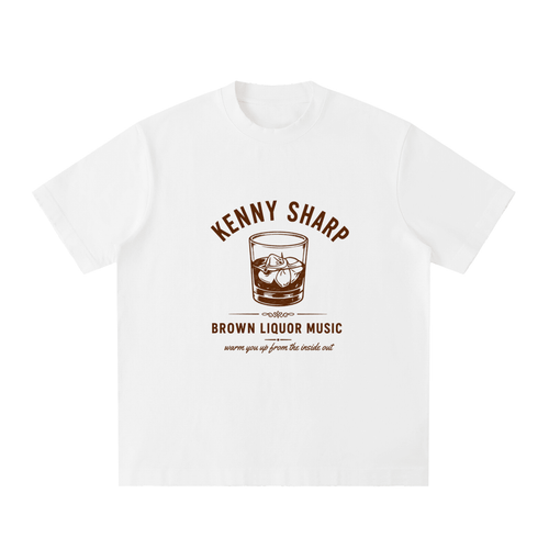 Heavyweight Vintage Washed Frayed T-Shirt - Kenny Sharp - Kenny Sharp - Brown Liquor Music