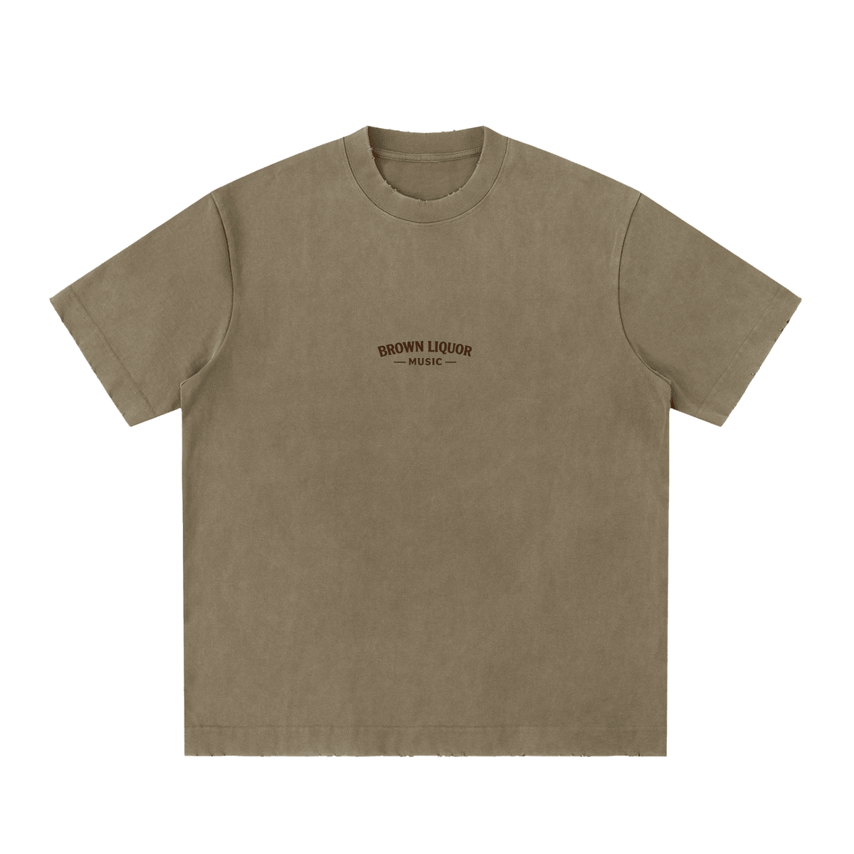 Heavyweight Vintage Washed Frayed T-Shirt - Kenny Sharp - Kenny Sharp - Brown Liquor Music