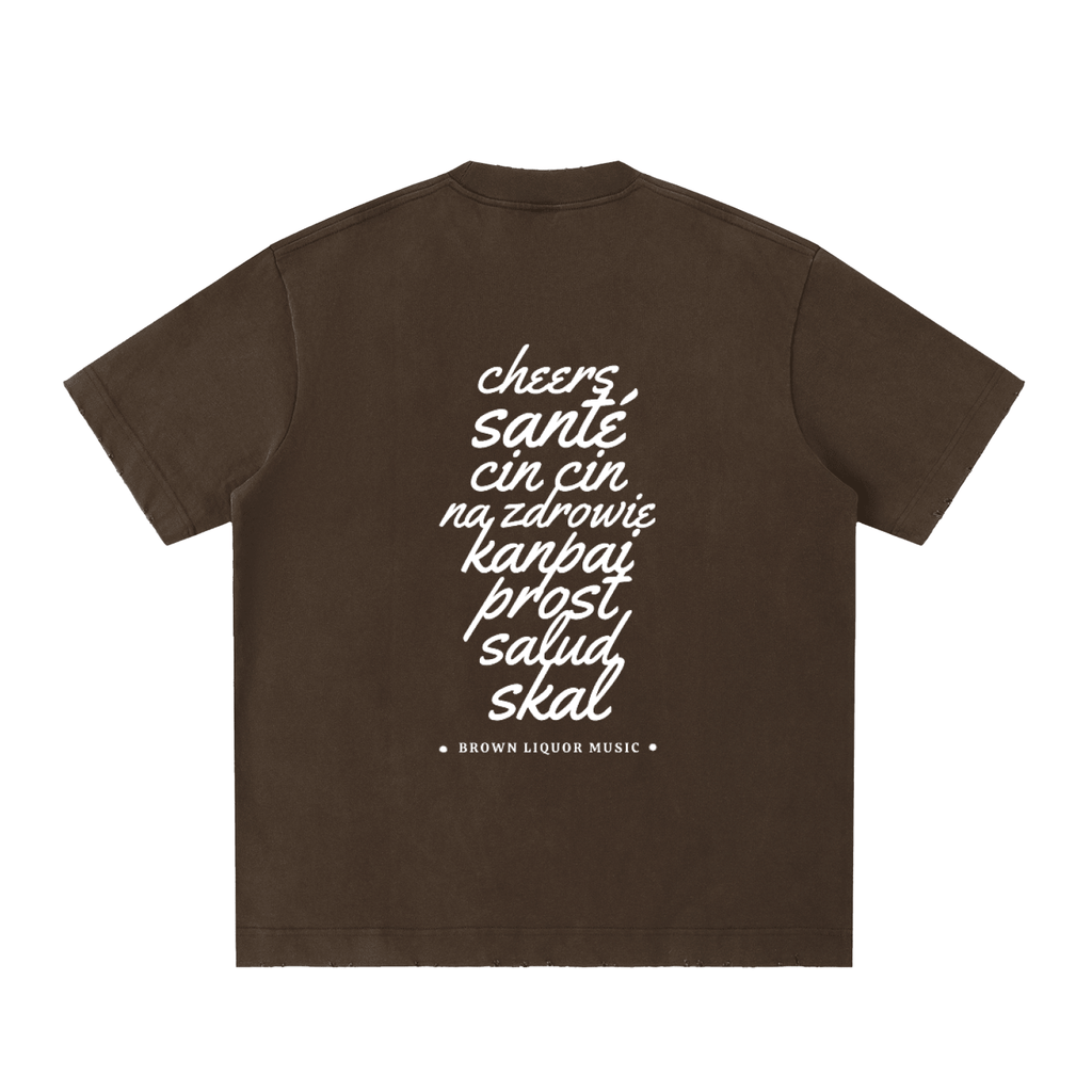 Wanderlust Brown Liquor Music Vintage Washed Frayed T-Shirt - Kenny Sharp - Kenny Sharp - Brown Liquor Music