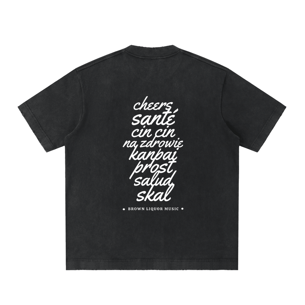 Wanderlust Brown Liquor Music Vintage Washed Frayed T-Shirt - Kenny Sharp - Kenny Sharp - Brown Liquor Music
