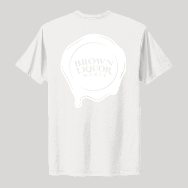 White Shot Glass Logo (Front) & White Wax Logo (Back) - Kenny Sharp - Kenny Sharp - Brown Liquor Music